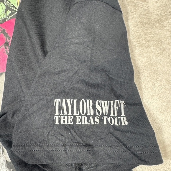 NWOT TS Taylor Swift The Eras Tour US Tour Dates Black 100% Cotton T-shirt XL - Picture 3 of 9